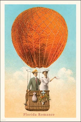 Vintage Journal Florida Romance, Couple in Orange Balloon