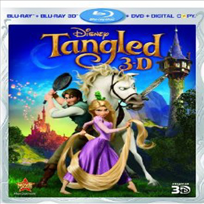 Tangled (Ǭ) (ѱ۹ڸ)(Blu-ray 3D + Blu-ray + DVD + Digital Copy) (2010)