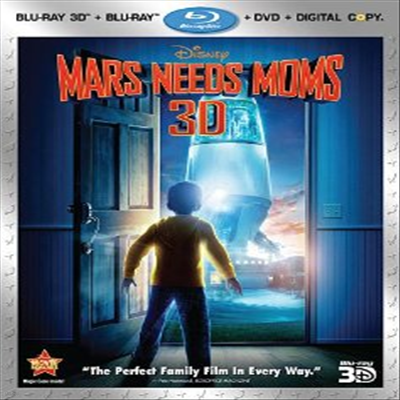 Mars Needs Moms (ȭ  ʿ) (ѱ۹ڸ)(Blu-ray 3D + Blu-ray + DVD + Digital Copy Combo) (2011)