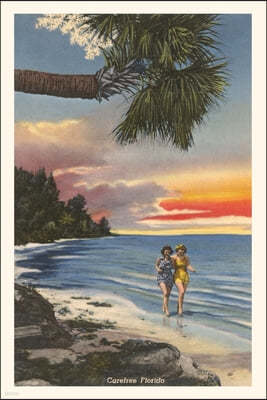 Vintage Journal Carefree Florida, Women on Beach