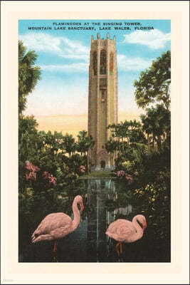 Vintage Journal Flamingos, Singing Tower, Lake Wales, Florida