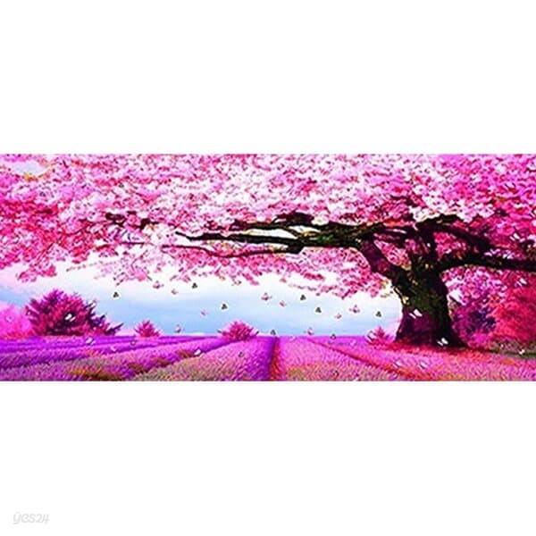 벚꽃나무 (3D)(원형) 보석십자수 50x110