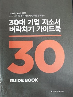 30대 기업 자소서 벼락치기 가이드북-최신이슈및합격자소서항목별완벽분석-