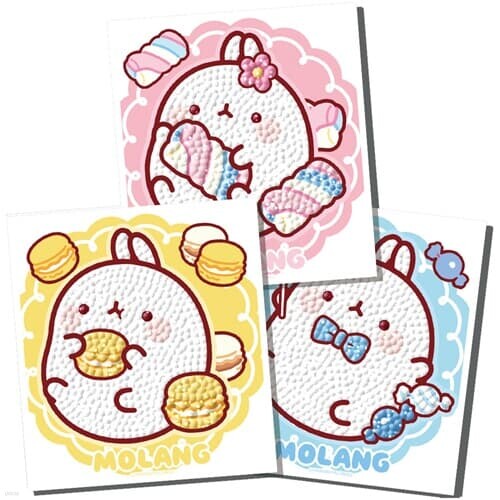 보석십자수 DIY 스티커 3종 마카롱 몰랑이 10X11