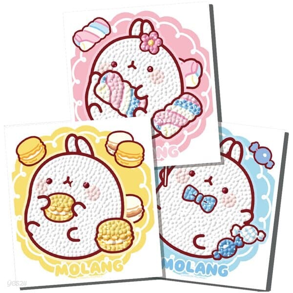 보석십자수 DIY 스티커 3종 마카롱 몰랑이 10X11