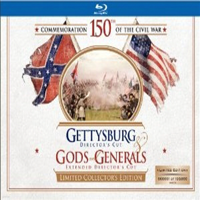 Gettysburg / Gods and Generals :Limited Collector's Edition (Ƽ/ ) (ѱ۹ڸ)(Blu-ray)
