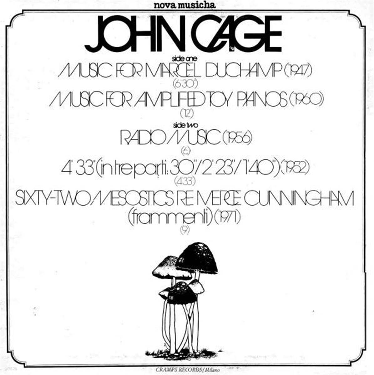 John Cage 존 케이지 피아노 작품집 (John Cage) [화이트 컬러 LP]