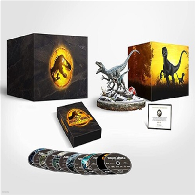 Jurassic World Ultimate Collection: 6-Movie Collection ( : 6  ÷)(ѱ۹ڸ)(4K Ultra HD + Blu-ray + Collectible Dinosar Sculpture)