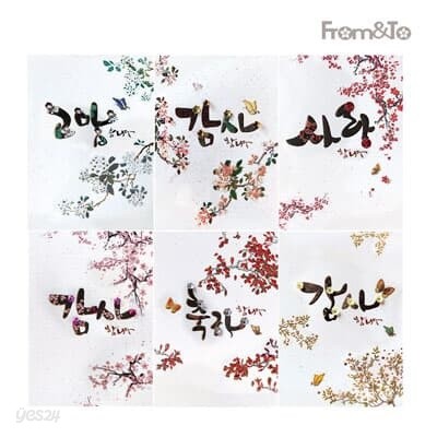 FT217(6종한세트) 프롬앤투 캘리꽃 연하장 감사카드 축하카드 생일카드