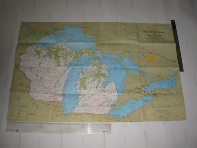wisconsin michigan and the great lakes National Geographic map 미시간호 영문지도 land between the waters 
