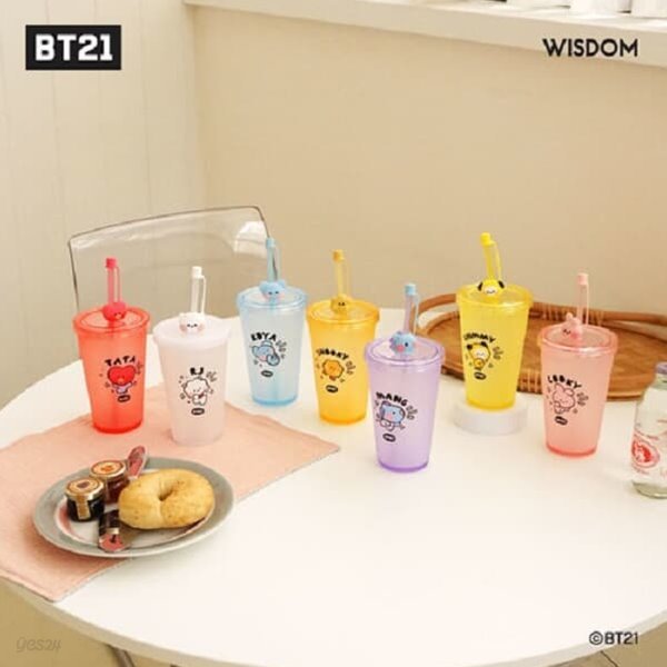 BT21 미니니 아이스 텀블러 빨대 컵