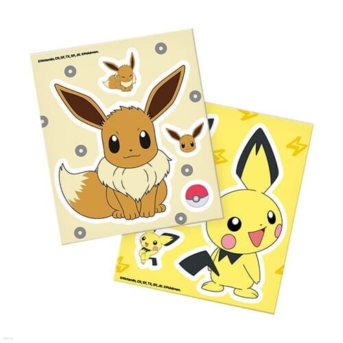 포켓몬스터 보석십자수 스티커 이브이와 피츄 12X14