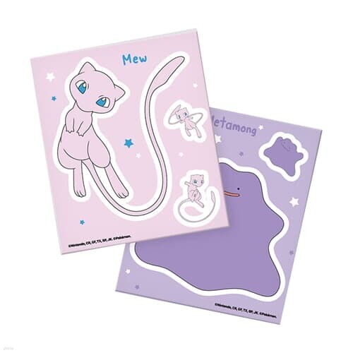 포켓몬스터 보석십자수 데코스티커 뮤와 메타몽 12X14
