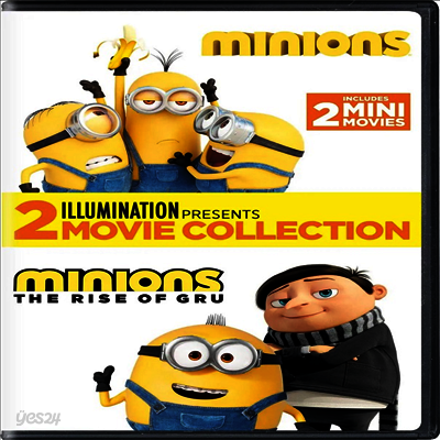 Minions (미니언즈) (2015) / Minions: The Rise Of Gru (미니언즈2) (2022)(지역코드1)(한글무자막)(DVD)
