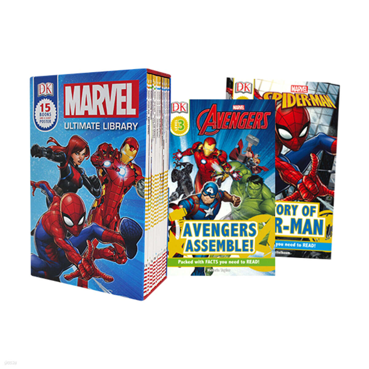 DK 마블 캐릭터 리더스 15종 세트 : DK Marvel Ultimate Library 15 Books and a Giant Poster (Level 2~4)