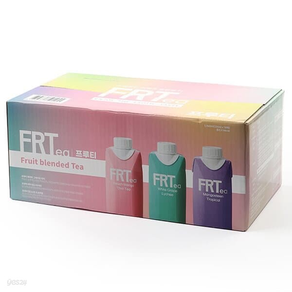 FRTea 프루티 블렌딩티 (화이트 그레이프 리치, 피치 망고 타이티, 망고스틴 트로피컬) 330ml x 18개