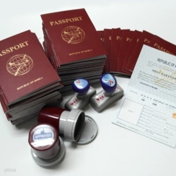 [영어교구] 여권(Red)세트_100(여권100+이민국 도장4)