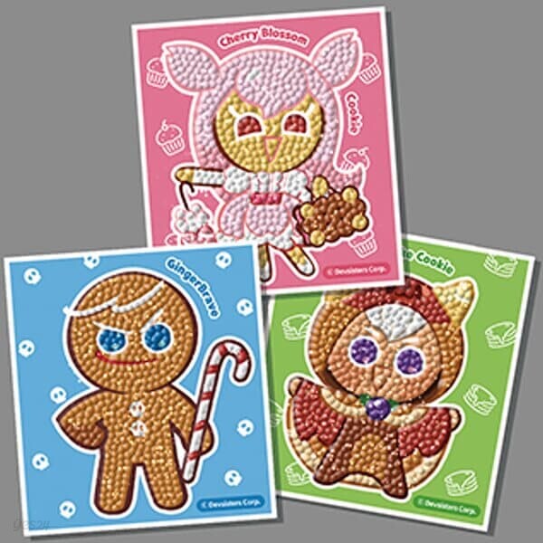 보석십자수 DIY 스티커 3종 쿠키런 프렌즈 10X11