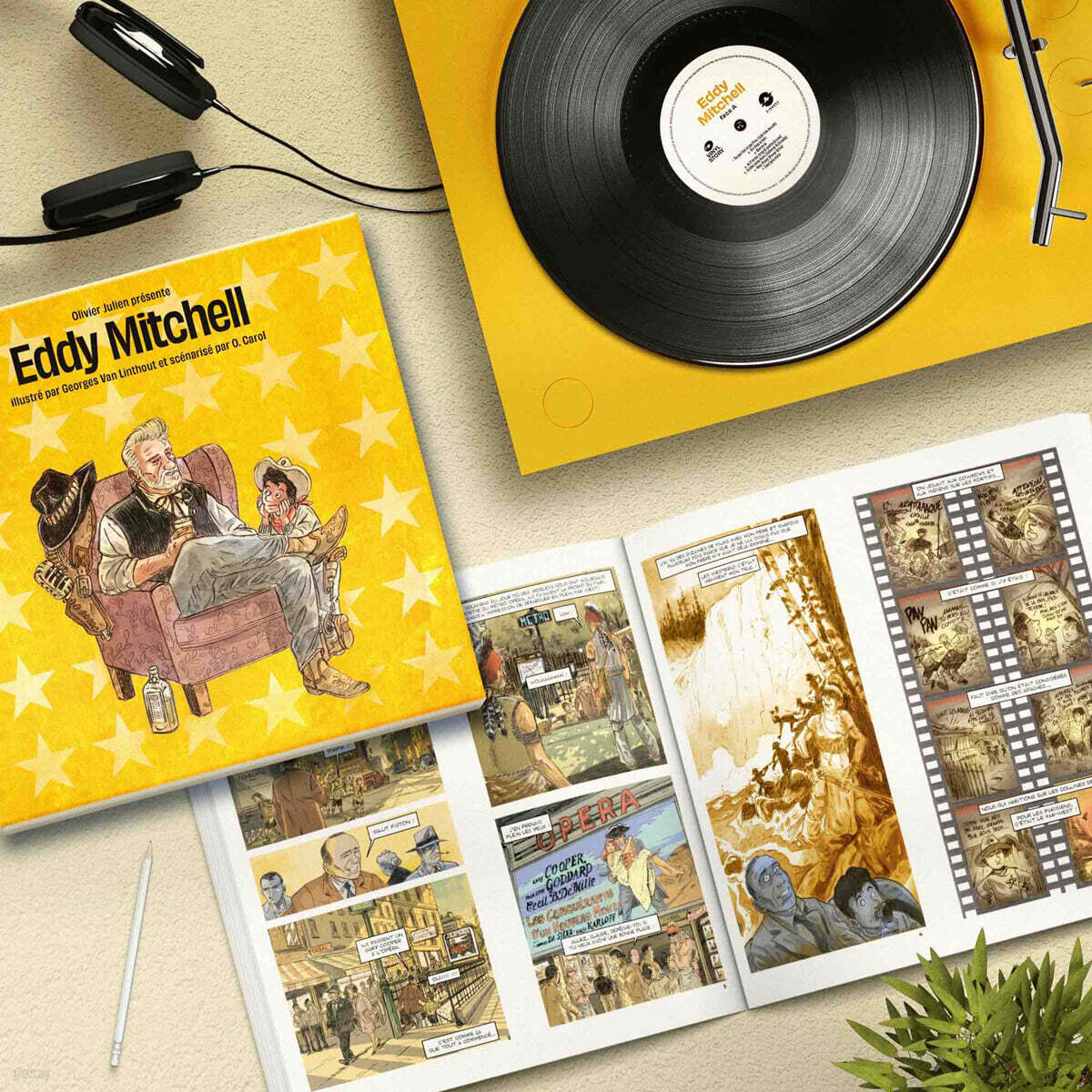 에디 미첼 아트북 에디션 (Eddy Mitchell Illustration By Georges Van Linthout) [LP]