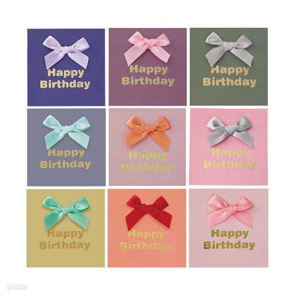 [프롬앤투] 미니 리본 생일축하카드 리본카드 FT1044(9종한세트)