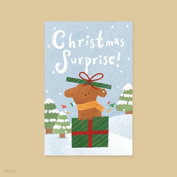 [크리스마스카드]XHH2208-CHRISTMAS SURPRISE 성탄절 캘리그라피카드