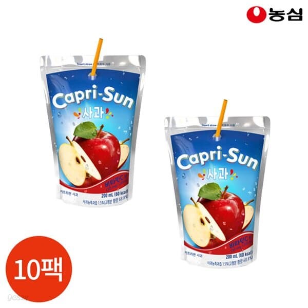 농심 카프리선 사과 200ml x 10개