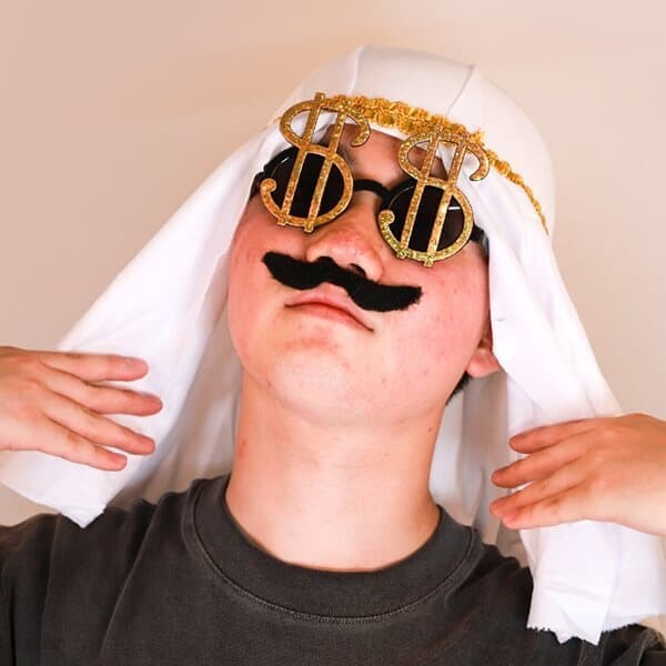 만수르 아랍 모자 두건 의상 코스튬 옷 [분장 쓸데없는 킹받는 선물 재밌는 특이한 할로윈 코스프레 세트]