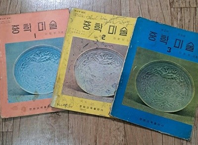 중학미술 교과서1.2.3학년총3권(이항성) 문화교육.1971년.1973년