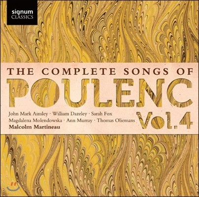 Malcolm Martineau 풀랑크: 가곡집 4권 - 존 마크 애인슐리, 윌리엄 다즐리, 사라 푹스 외 (Poulenc: The Complete Songs Vol. 4) 