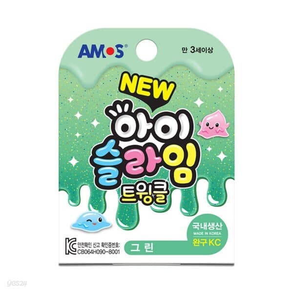 스쿨문구 아모스 트윙클 아이슬라임 그린 70g