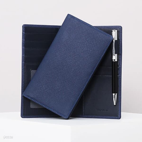 [2023년 속지증정]마뜨 사피아노 레더 CEO 수첩 다이어리(스틸블루+FG네이비,9.5x17cm)D10271