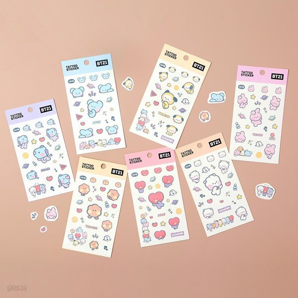[예스24배송]BT21 타투스티커 방탄굿즈 제작 굿즈 팬시