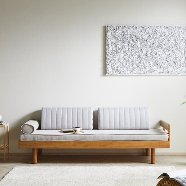 . 다솔 북유럽 미송 통원목 소파베드 C형 베드벤치소파