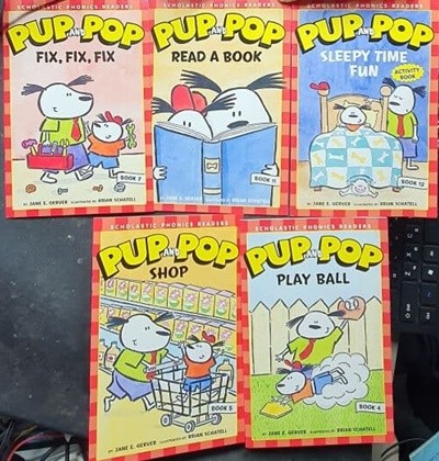 Scholastic phonics reader Pup and Pop 5권