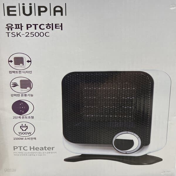 EUPA 유파 PTC 안전 2단 전기 히터 초박 경량 1500W