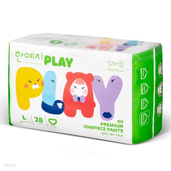 한예지 PLAY 기저귀 대형 28입 1팩