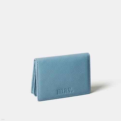 Leather namecard wallet_ Ocean blue