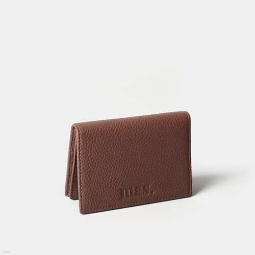 Leather namecard wallet_ Dark brown