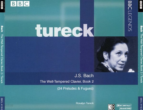 [중고샵]로잘린 투렉 - Rosalyn Tureck - The Well-Tempered Clavier, Book 2 (평균율 클라비어 곡집 2권) 3Cds [U.K발매] - 예스24