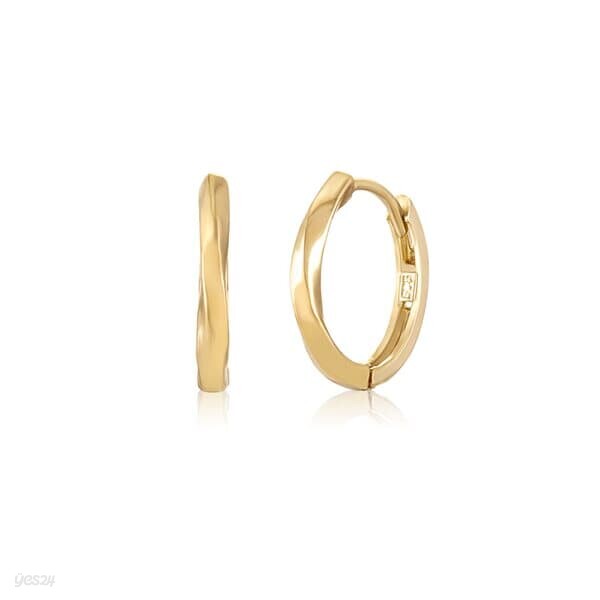 [니지쥬얼리] 14K GOLD 심플 웨이브 원터치 이어링