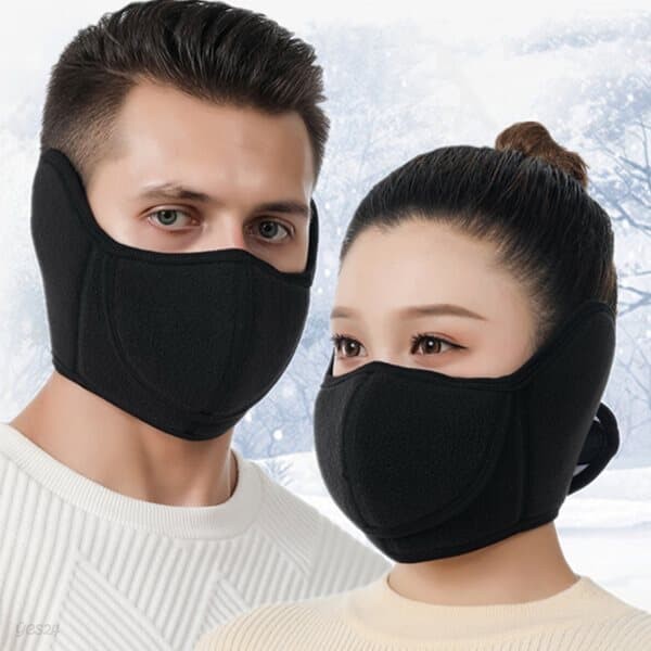 쿠쿠다 남여공용 겨울 방한 오픈코 귀마개 마스크