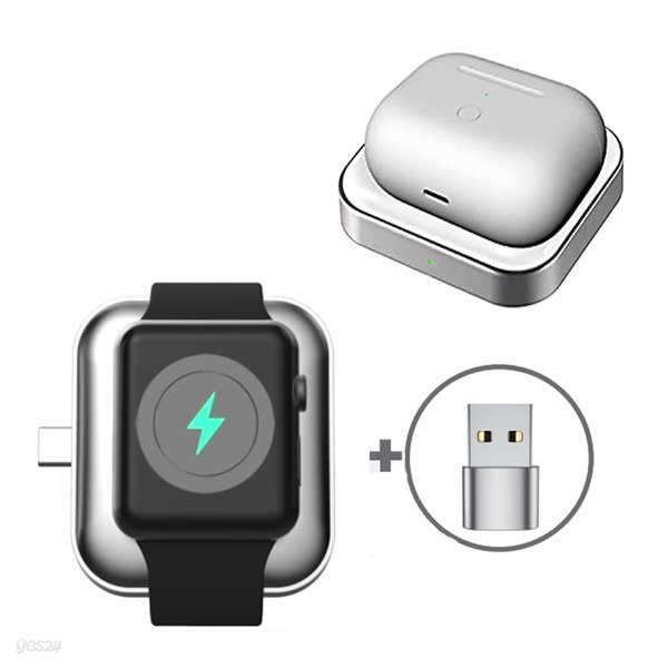 [엑스크라프트] 애플워치8 에어팟 프로 휴대용 듀얼 무선 충전기