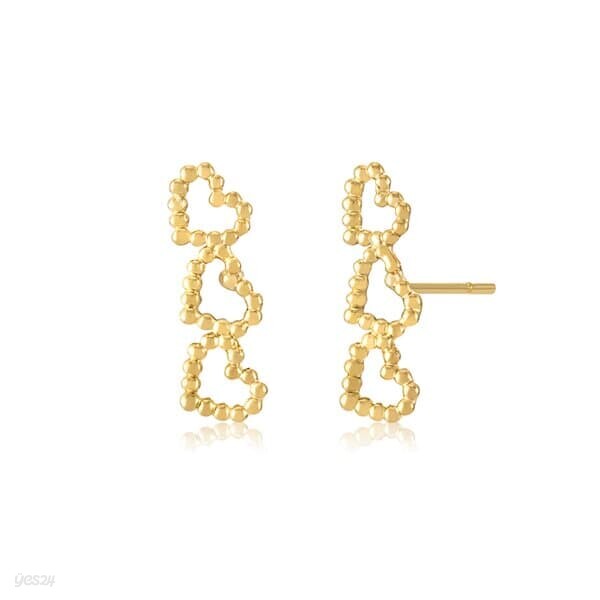 [니지쥬얼리] 14K GOLD 트리플 하트 이어링