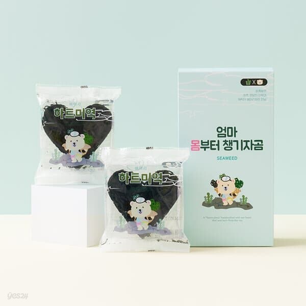 [출산선물,건강/회복선물] 베어리 하트미역 20g 4개입 (엄마몸부터 챙기자곰)