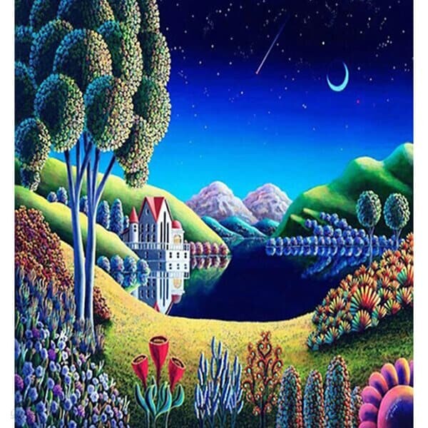 달빛 마을 (패브릭) 보석십자수 30x40 - YES24