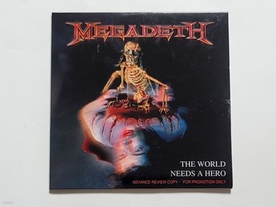 (희귀 관계자 한정 페이퍼 슬리브 케이스 프로모반) Megadeth - The World Needs A Hero