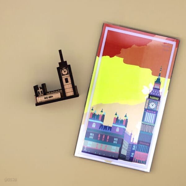 [WOODSUM / 우드썸] 빅벤 랜드마크 포스트카드 원목3D퍼즐 - 원목입체퍼즐  DIY 건축물만들기 랜드마크만들기