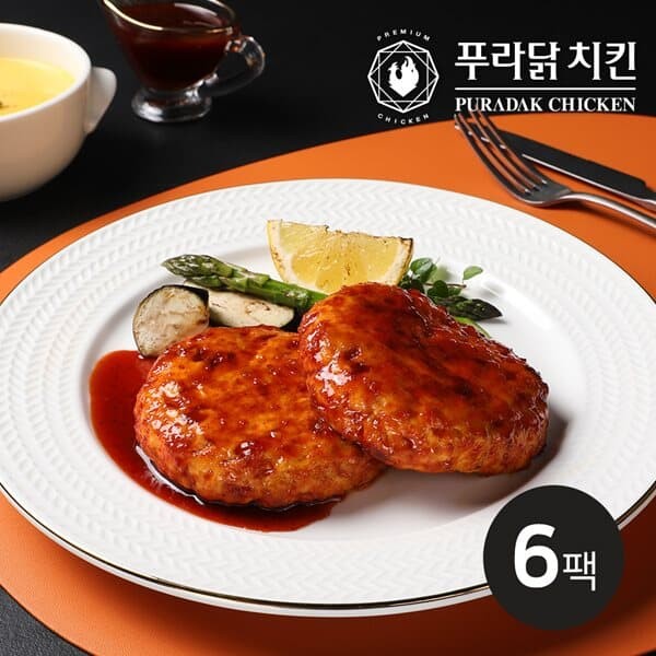 [푸라닭] 닭가슴살 함박스테이크 매콤악마 100g X 6팩