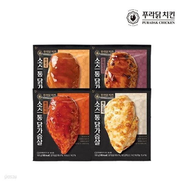 [푸라닭] 소스 통 닭가슴살 4종 (매콤악마/파불로/블랙알리오/매드갈릭)