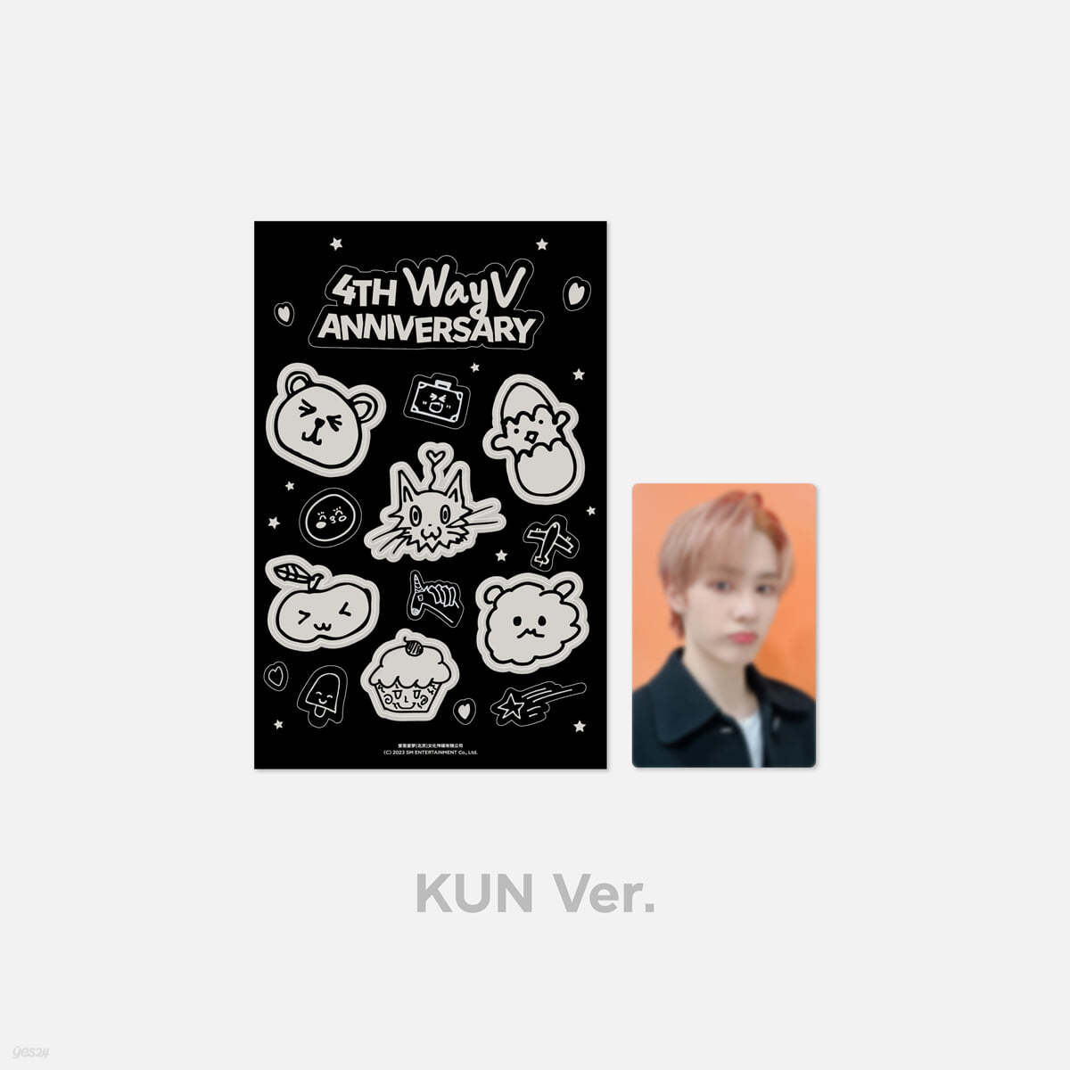 [WayV 4th Anniversary] 4주년 야광 스티커 &amp; 포토카드 SET [KUN ver.]